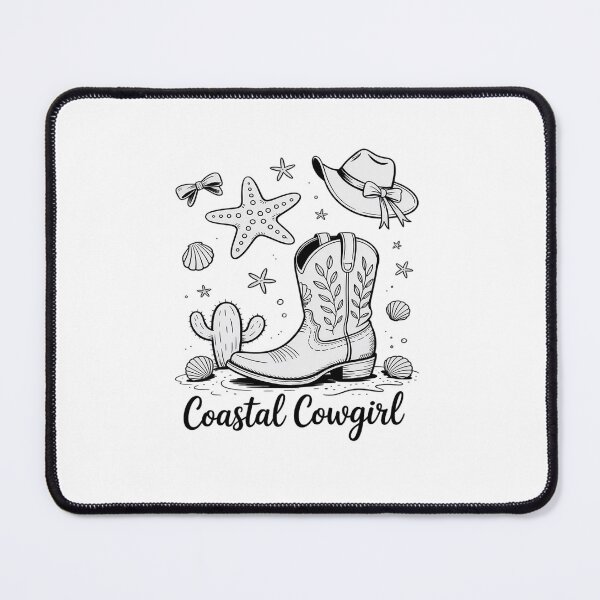 Item preview, Coastal Cowgirl Western Beach Boots Seashell Starfish Cactus designed and sold by tabdejinti.