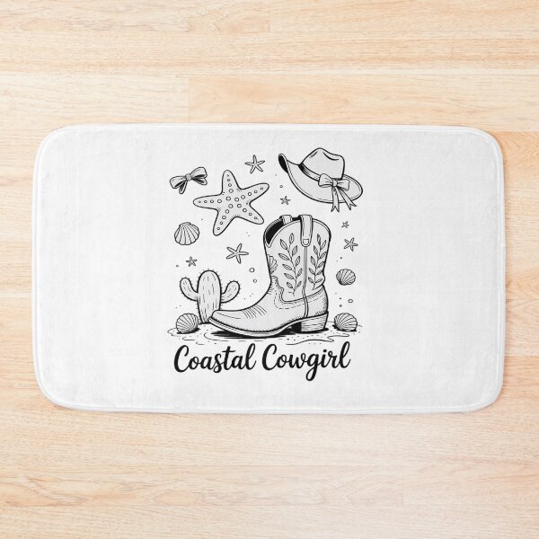 Item preview, Coastal Cowgirl Western Beach Boots Seashell Starfish Cactus designed and sold by tabdejinti.