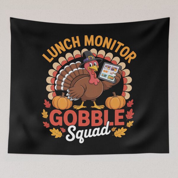 Item preview, Lunch Monitor Gobble Squad Turkey Chef Hat Thanksgiving designed and sold by Bandikonsalez.