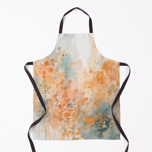 Item preview, Watercolor Florals Pattern Pastel Gold Blue Orange, Feminine Romantic Elegant Pattern designed and sold by KolorellaS.