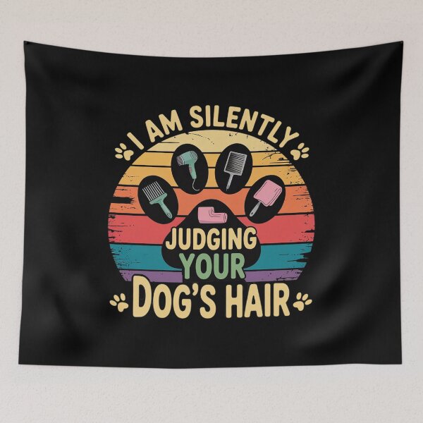 Item preview, Cool Retro Dog Groomer Paw Print Pet Grooming Style designed and sold by tabdejinti.