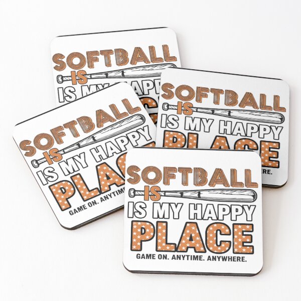 Item preview, Softball Is My Happy Place – Fun Sports Quote Design designed and sold by nzukgrv42.