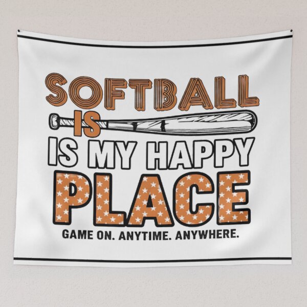 Item preview, Softball Is My Happy Place – Fun Sports Quote Design designed and sold by nzukgrv42.