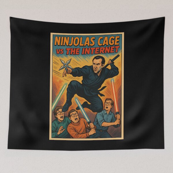 Item preview, Ninjolas Cage Vs The Internet Meme designed and sold by Sanidaarts.