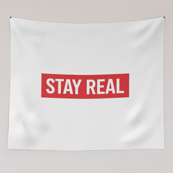 Artikelvorschau, STAY REAL Box Logo Streetwear Design – Minimale Hypebeast-Typografie entworfen und verkauft von Happyfreedom.
