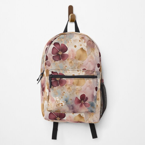 Item preview, Watercolor Florals Pattern Gold Burgundy, Feminine Romantic Elegant Pattern designed and sold by KolorellaS.