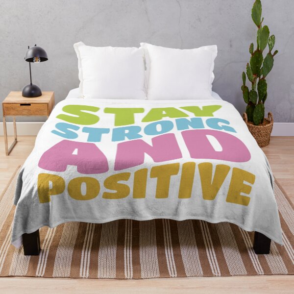 Item preview, Stay Strong and Positive Wavy Text Design – Motivational Quote Typography Artwork designed and sold by PnrArtDesign.