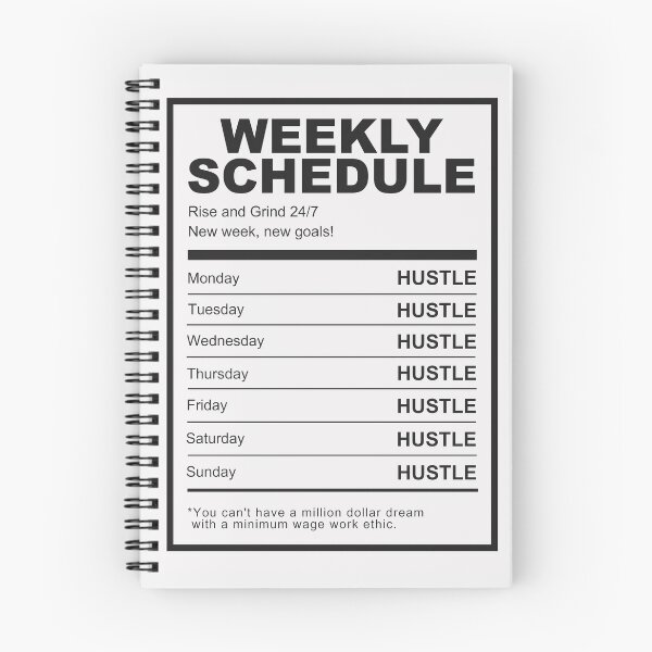 Item preview, Hustle Weekly Schedule Motivation designed and sold by SuccessHunters.