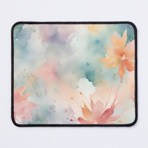 Item preview, Watercolor Florals Pattern Pastel Gold Blue Pink, Feminine Romantic Elegant Pattern designed and sold by KolorellaS.