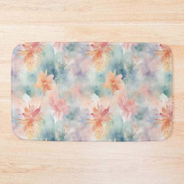 Item preview,  Watercolor Florals Pattern Pastel Gold  Blue Pink,  Feminine Romantic Elegant Pattern designed and sold by KolorellaS.