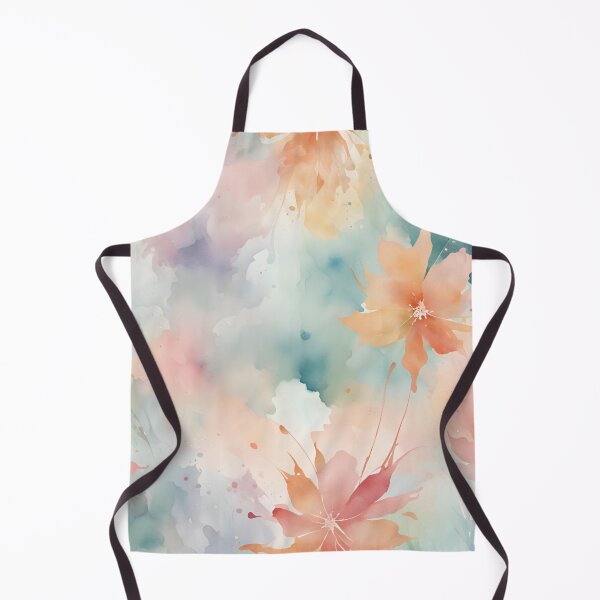Item preview, Watercolor Florals Pattern Pastel Gold Blue Pink, Feminine Romantic Elegant Pattern designed and sold by KolorellaS.