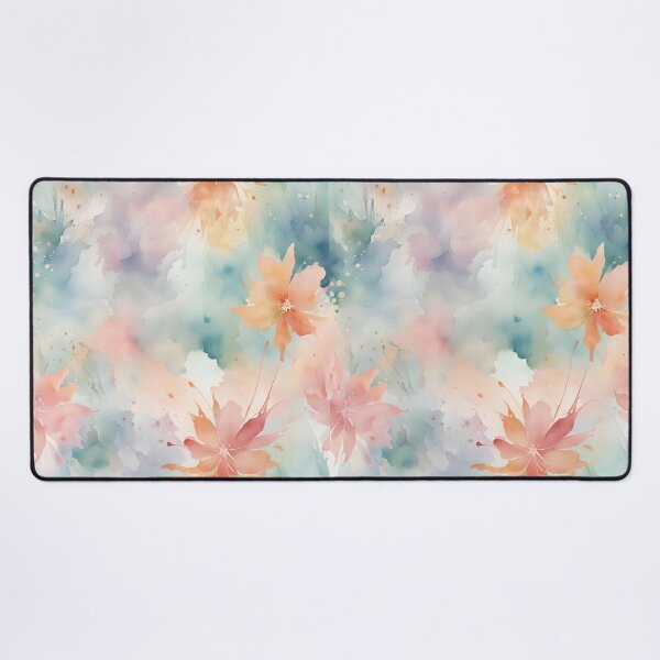 Item preview, Watercolor Florals Pattern Pastel Gold Blue Pink, Feminine Romantic Elegant Pattern designed and sold by KolorellaS.