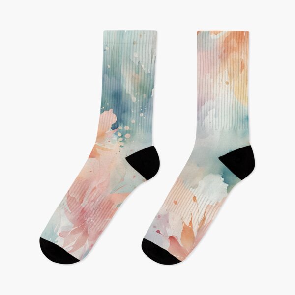 Item preview,  Watercolor Florals Pattern Pastel Gold  Blue Pink,  Feminine Romantic Elegant Pattern designed and sold by KolorellaS.