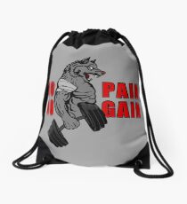 NO PAIN NO GAIN Drawstring Bag