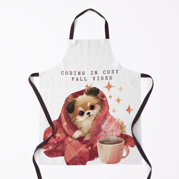 Item preview, Cozy Fall Coding Puppy with Coffee and Blanket designed and sold by Anastasiia Yurevych.