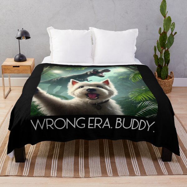 Item preview, Crazy West Highland White Terrier Selfie T-Rex Dinosaur Wrong Era Buddy Dog Lover designed and sold by Kimberley King Art King Art.