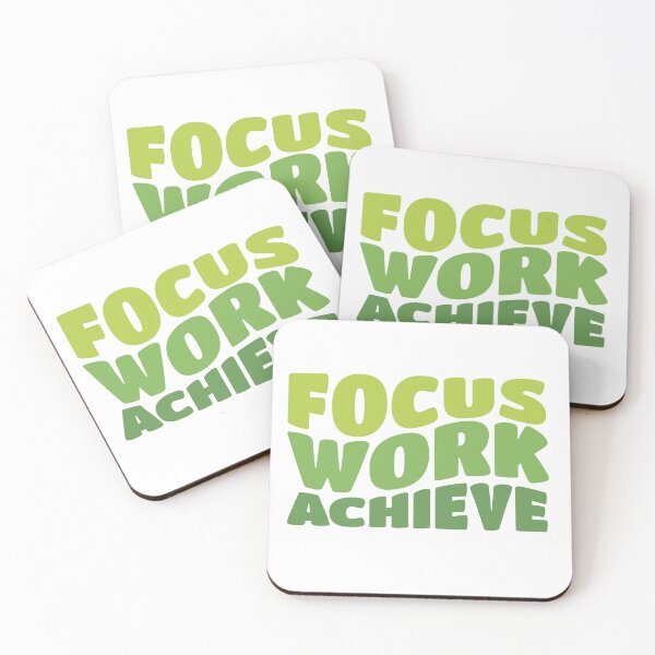 Item preview, Focus Work Achieve Wavy Text Design | Motivational Retro Wave Typography | Positive Quote Graphic designed and sold by PnrArtDesign.