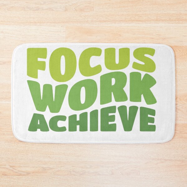Item preview, Focus Work Achieve Wavy Text Design | Motivational Retro Wave Typography | Positive Quote Graphic designed and sold by PnrArtDesign.