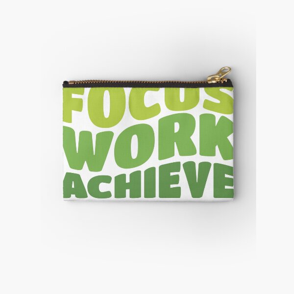 Item preview, Focus Work Achieve Wavy Text Design | Motivational Retro Wave Typography | Positive Quote Graphic designed and sold by PnrArtDesign.