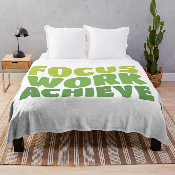Item preview, Focus Work Achieve Wavy Text Design | Motivational Retro Wave Typography | Positive Quote Graphic designed and sold by PnrArtDesign.