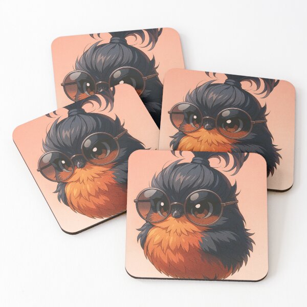 Item preview, Cute Kawaii Bird with Round Glasses  designed and sold by sneidere9dace.