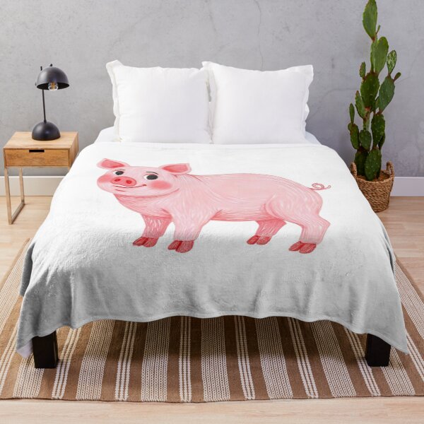 Item preview, Smiling Pink Pig – Cute Farm Animal Illustration designed and sold by The Sandy Design Store.