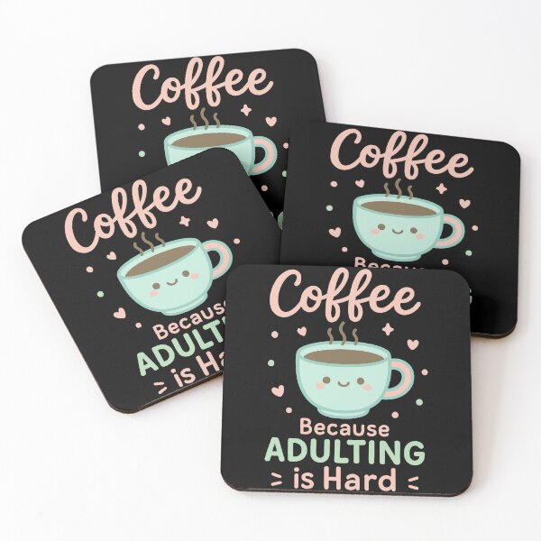 Item preview, Coffee Because Adulting Is Hard Cute Design designed and sold by LuminOrb.