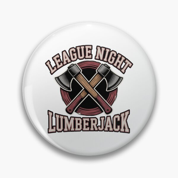 Item preview, League Night Lumberjack Crossed Hatchets Badge designed and sold by Blok45.