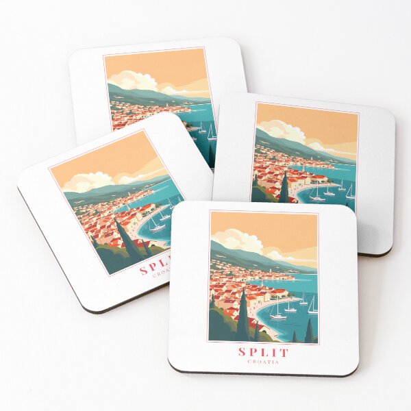 Item preview, Split Croatia Illustration – Historic Skyline, Coastal Streets & Roman Heritage designed and sold by MapMyMiles.