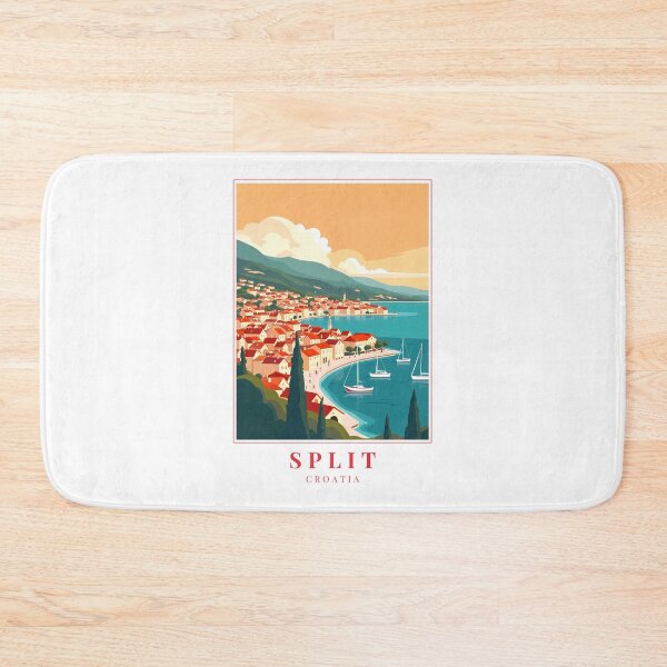 Item preview, Split Croatia Illustration – Historic Skyline, Coastal Streets & Roman Heritage designed and sold by MapMyMiles.
