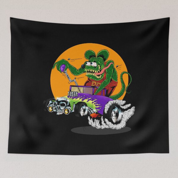 Item preview, Ratfink Hot Rod Burnout Neon Sunset Drive designed and sold by Witchwayto254.