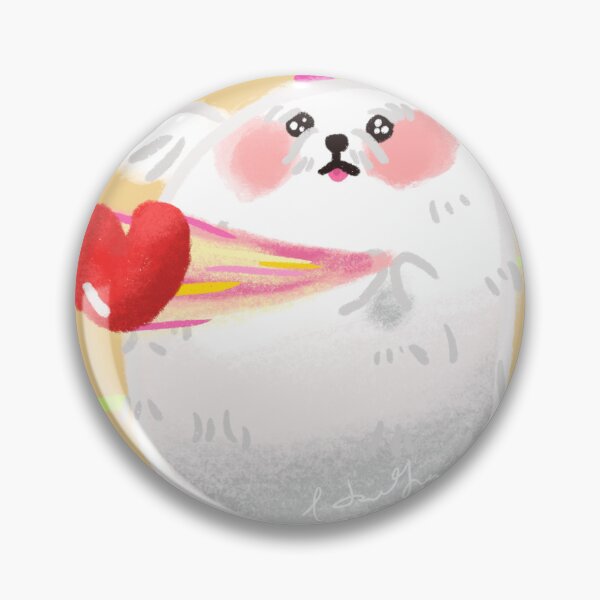 Item preview, Cute White Dog with Flying Heart Doki Doki designed and sold by Yun ArtStudio.