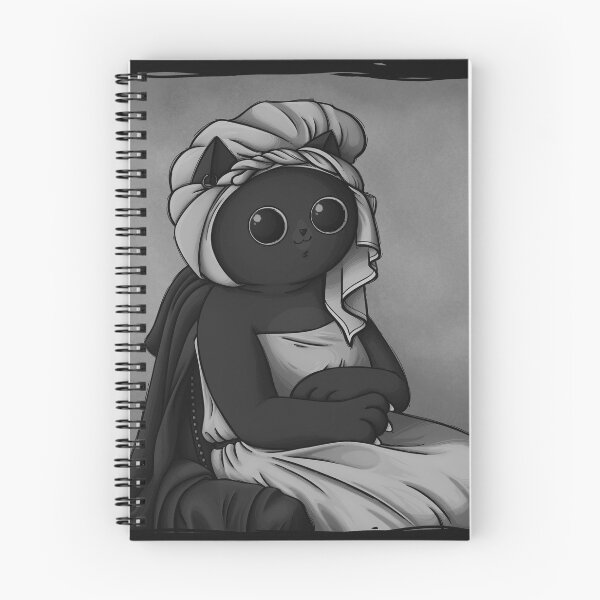 Item preview, portrait of meowdeleine [black and white] designed and sold by BaksuzArt.