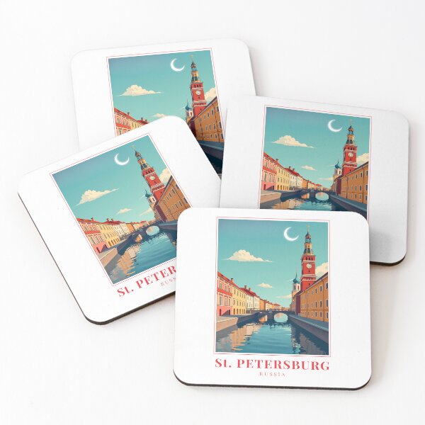 Item preview, St. Petersburg Russia Illustration – Historic Skyline, Imperial Streets & Winter Charm designed and sold by MapMyMiles.