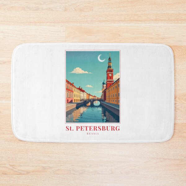 Item preview, St. Petersburg Russia Illustration – Historic Skyline, Imperial Streets & Winter Charm designed and sold by MapMyMiles.
