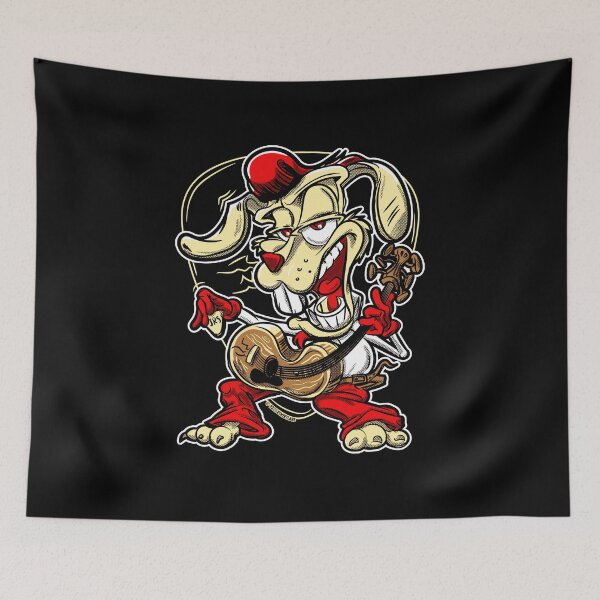 Item preview, Cartoon Dog Banjo Skull Red Boots Punk Attitude designed and sold by Witchwayto254.