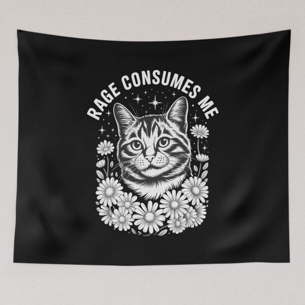 Item preview, Cute Cat Rage Consumes Me Funny Sarcastic Kitten Flower designed and sold by JulienAureo.