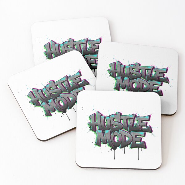 Item preview, HUSTLE MODE Graffiti Streetwear Typography – Neon Spray Paint Urban Design designed and sold by Happyfreedom.