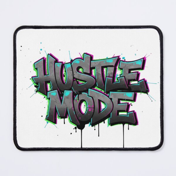 Item preview, HUSTLE MODE Graffiti Streetwear Typography – Neon Spray Paint Urban Design designed and sold by Happyfreedom.
