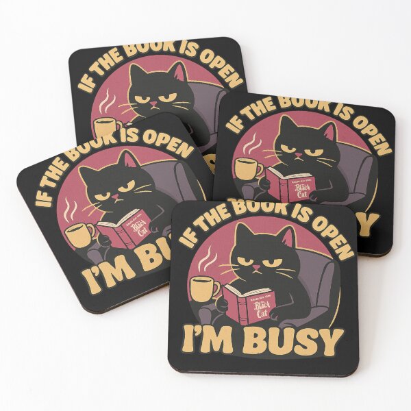 Item preview, If the Book Is Open I’m Busy – Black Cat Reading Poe designed and sold by haitrieuic96.