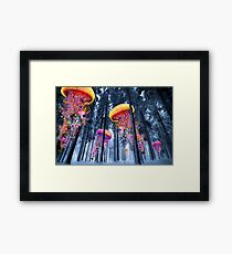 New Winter Forest of Electric Jellyfish Worlds Framed Art Print