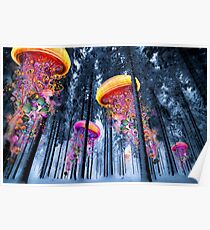 New Winter Forest of Electric Jellyfish Worlds Poster