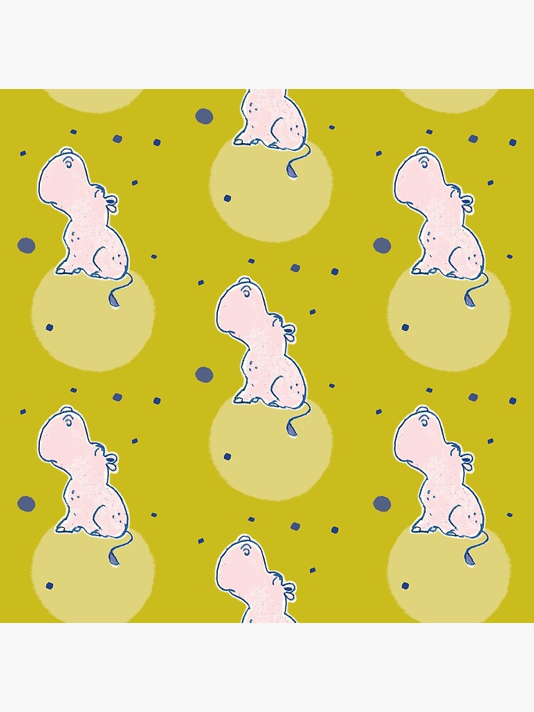Nilpferd, Flusspferd - grün gemustert von JudithGanter