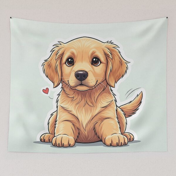 Item preview, Fluffy Sunshine Pup – Dog Art for Pet Lovers designed and sold by Dog Art Studio.