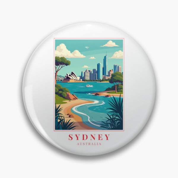 Item preview, Ilustración de Sídney, Australia: horizonte costero, monumentos urbanos y encanto portuario designed and sold by MapMyMiles.