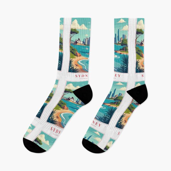 Item preview, Sydney Australia Illustration – Coastal Skyline, Urban Landmarks & Harbor Charm designed and sold by MapMyMiles.