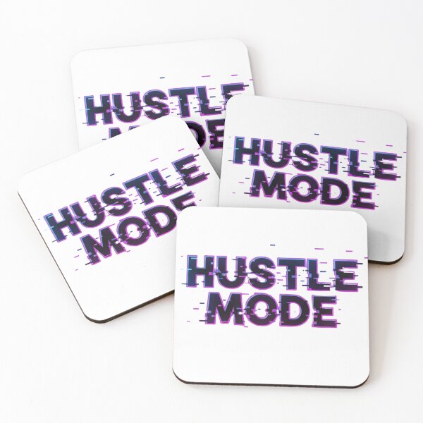 Item preview, HUSTLE MODE Glitch Typography – Futuristic Cyberpunk Streetwear Design designed and sold by Happyfreedom.