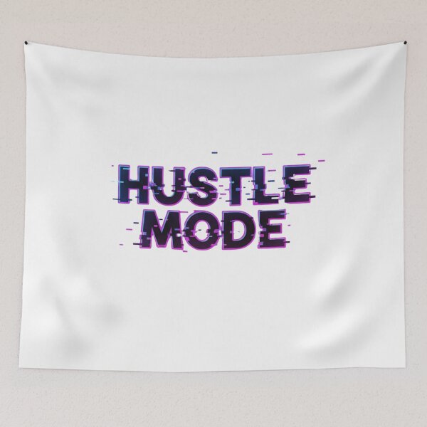 Item preview, HUSTLE MODE Glitch Typography – Futuristic Cyberpunk Streetwear Design designed and sold by Happyfreedom.