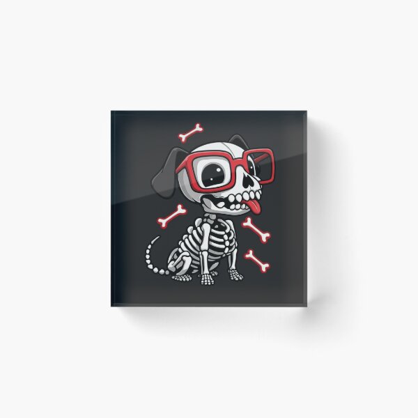 Item preview, Funny Chibi Skeleton Dog – Cute Red Glasses Dog, Cartoon Halloween Skeleton designed and sold by ColorSplash123.