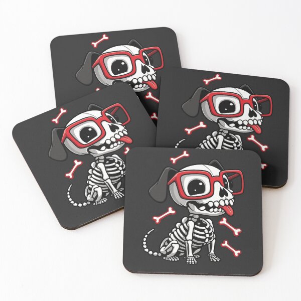 Item preview, Funny Chibi Skeleton Dog – Cute Red Glasses Dog, Cartoon Halloween Skeleton designed and sold by ColorSplash123.